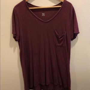 maroon v-neck